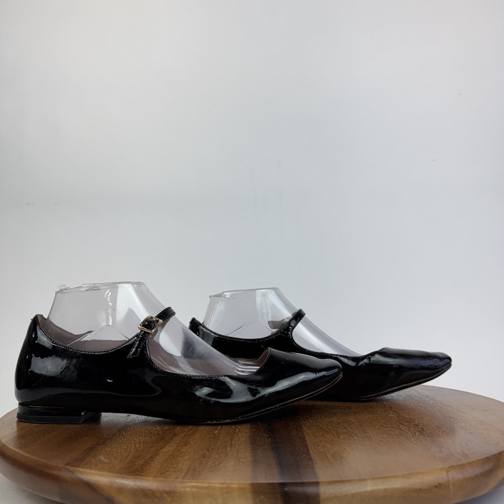 Womens Cole Haan Bridge Black Patent Leather Mary Jane Ballet Flats Size 9 B GUC